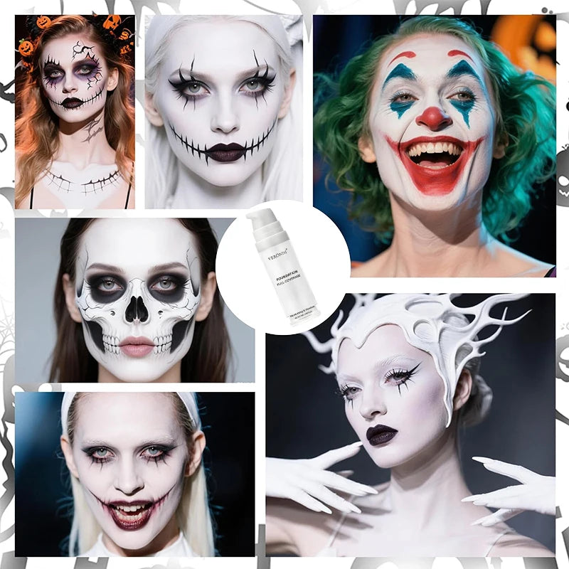 Pure White Liquid Foundation for Cosplay and Stage Makeup