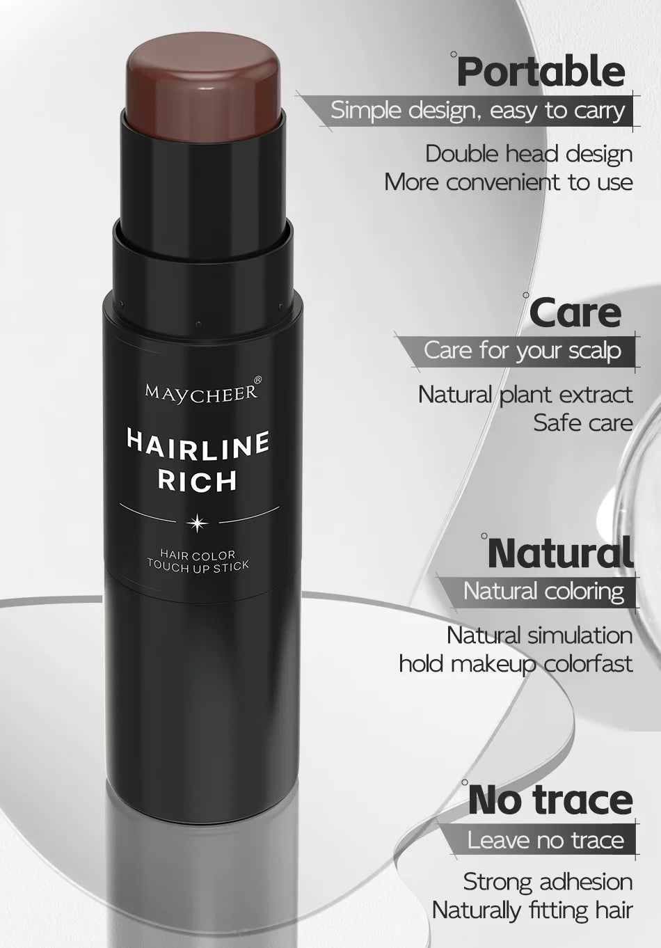 Waterproof Hairline Root Touch-Up Stick for Gray Coverage