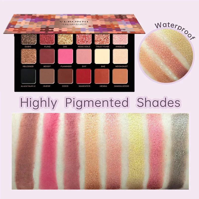 18-Color Professional Eyeshadow Palette for Versatile Makeup Looks