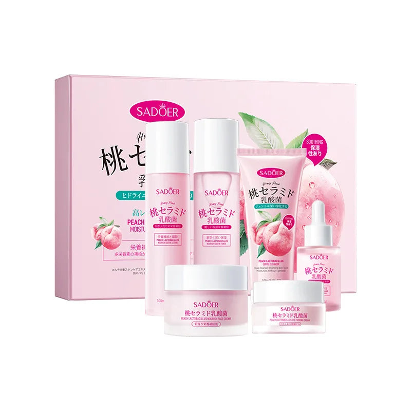 Hydrating Peach Extract 6-Piece Facial Skincare Set