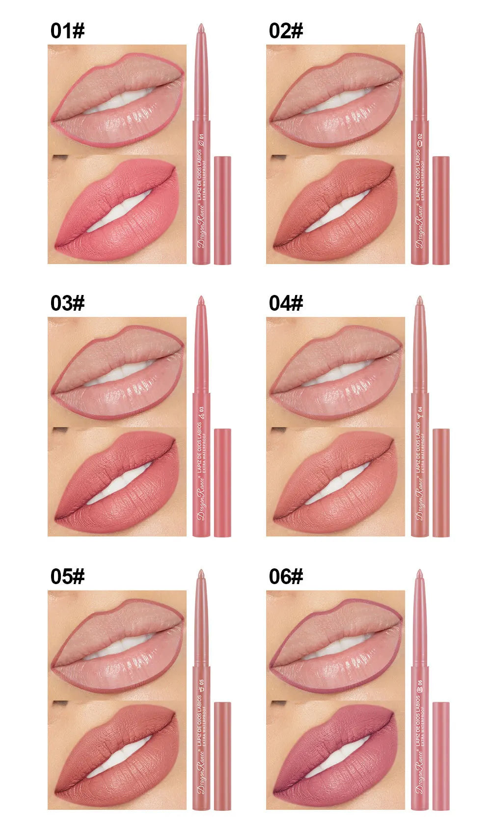 Waterproof Matte Lip Liner Pencil Set