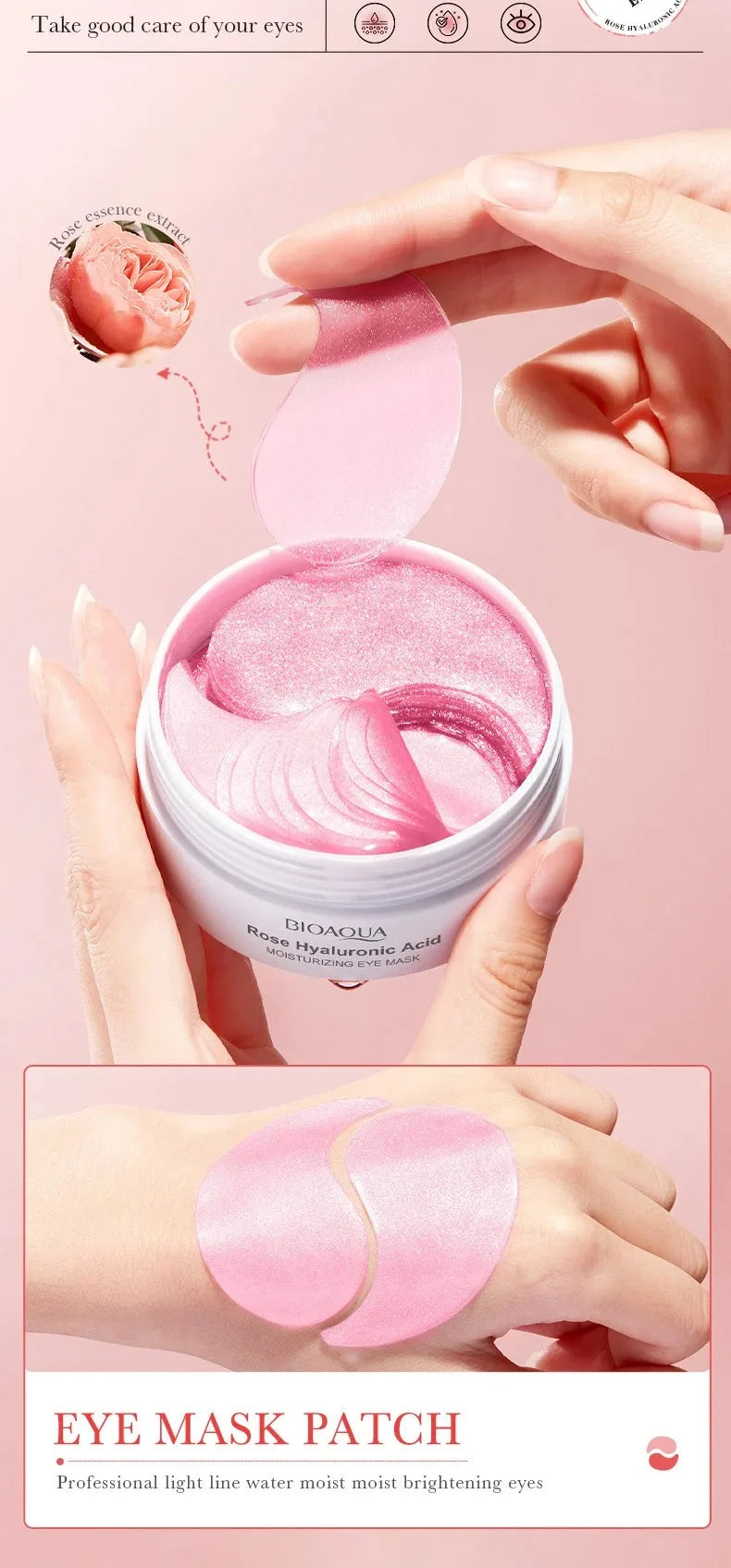 Rose Hyaluronic Acid Moisturizing Eye Mask - 9