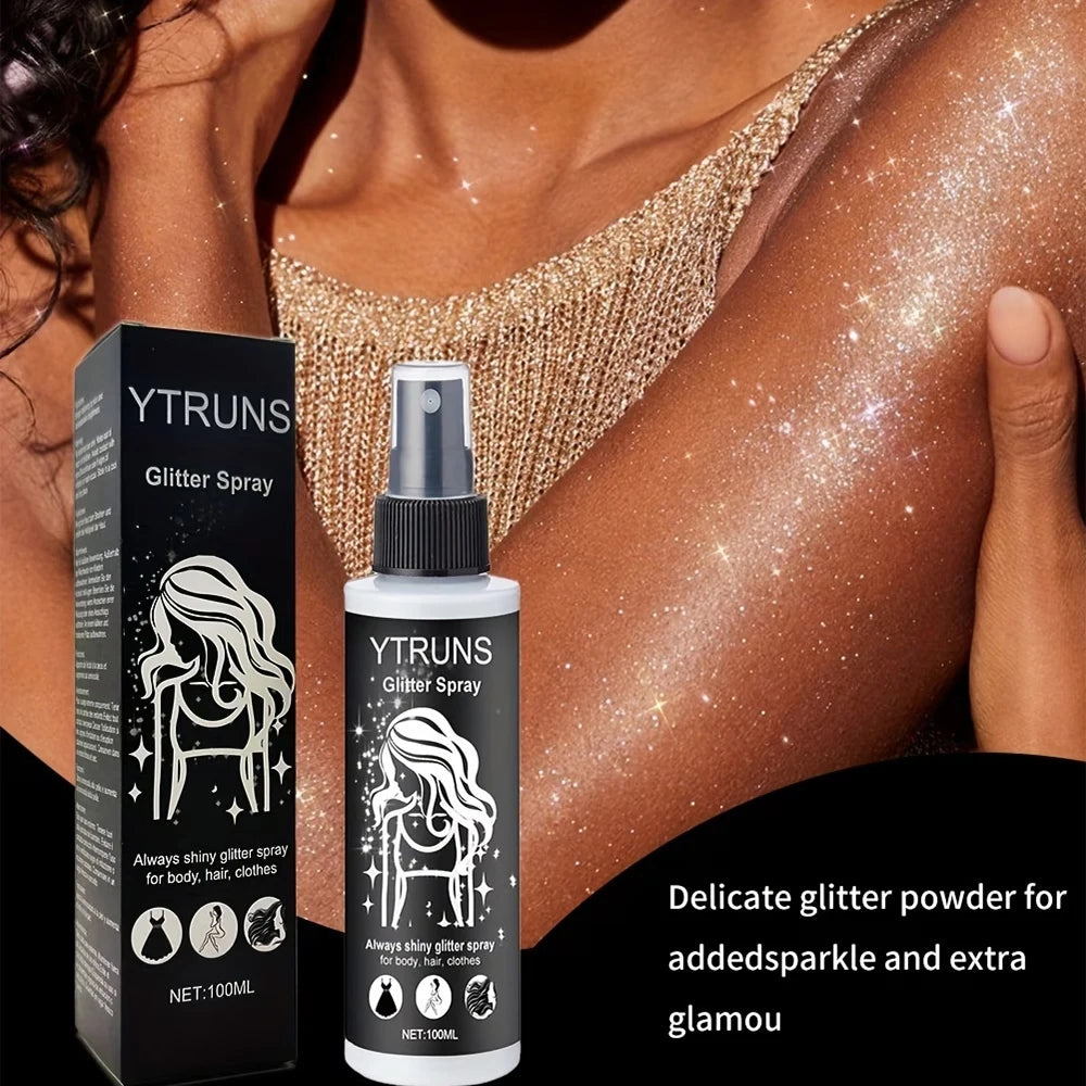 Shimmering High-Gloss Glitter Spray for Body, Hair, and Clothes - 1