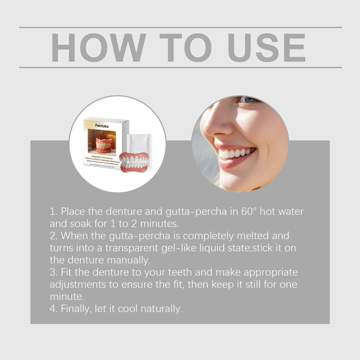 Comfortable Custom-Fit Realistic Denture Set