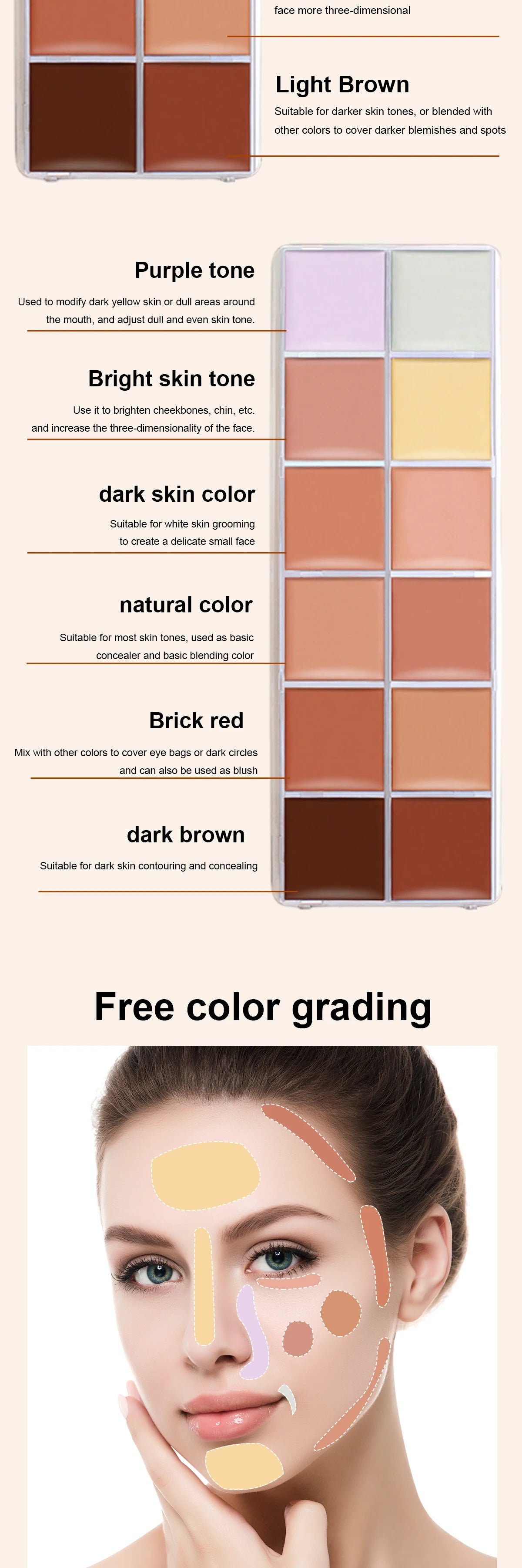 12-Color Full Coverage Concealer Palette for Flawless Skin