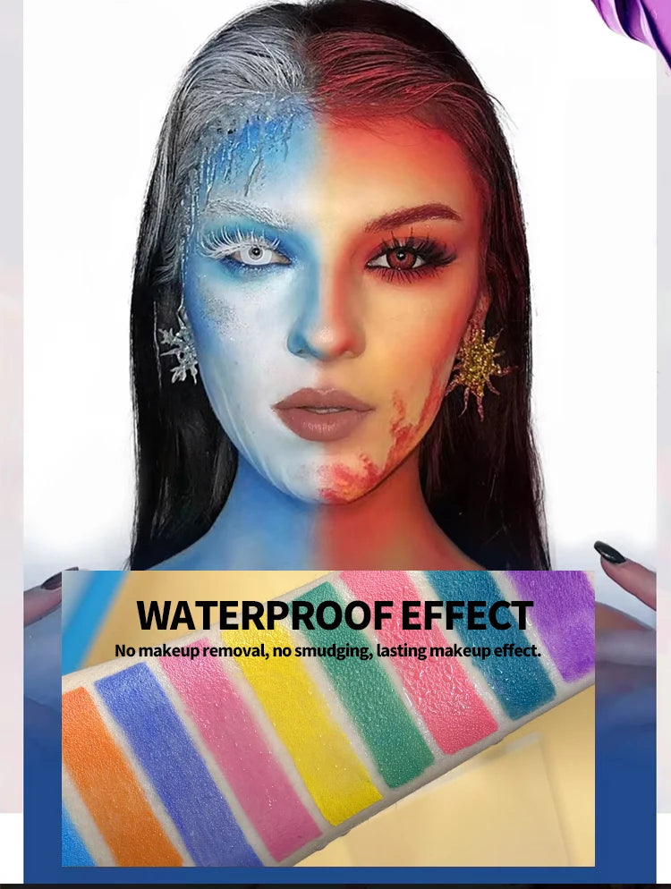 22-Color Professional Face and Body Paint Palette for Costumes