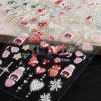 5D Embossed Christmas Nail Art Stickers