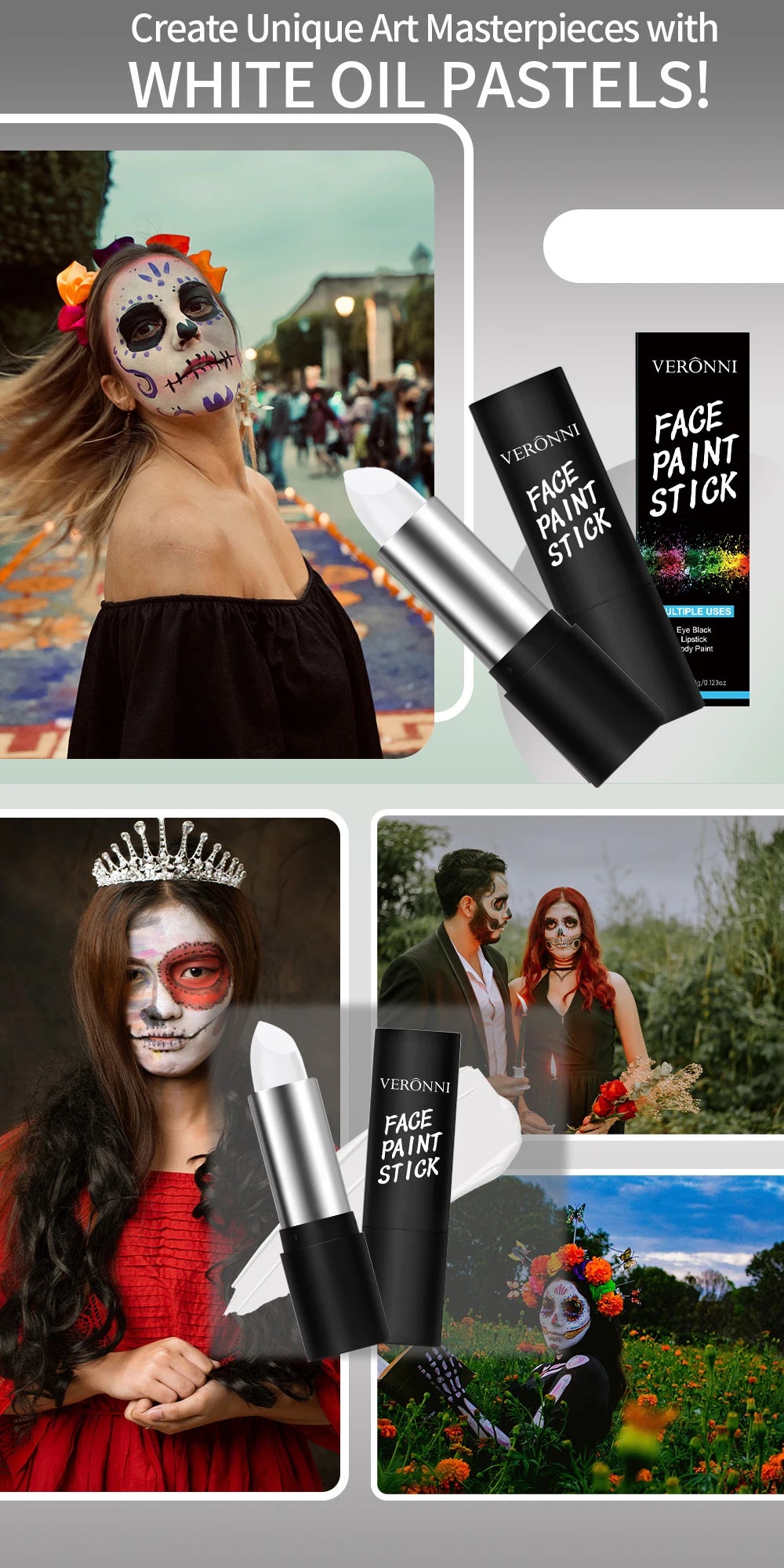 Waterproof Face and Body Paint Sticks for Cosplay and Parties