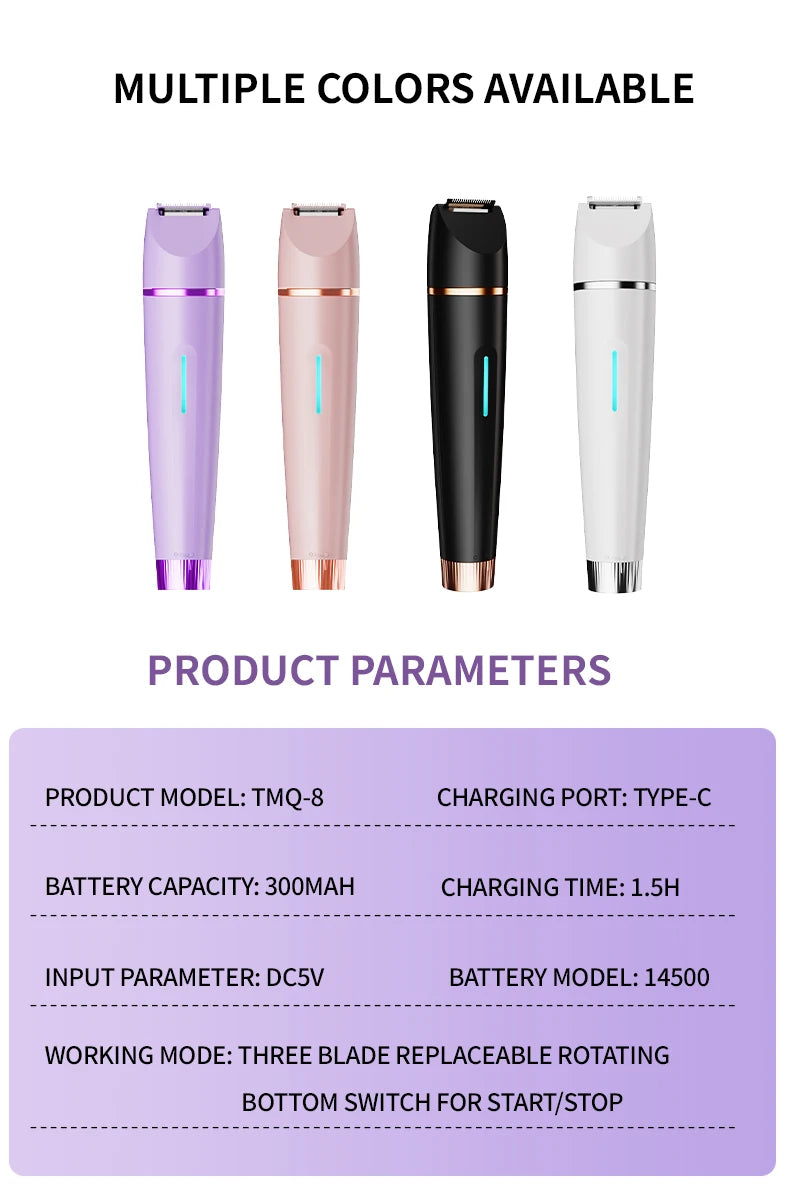 3-in-1 Waterproof Electric Shaver and Trimmer for Women