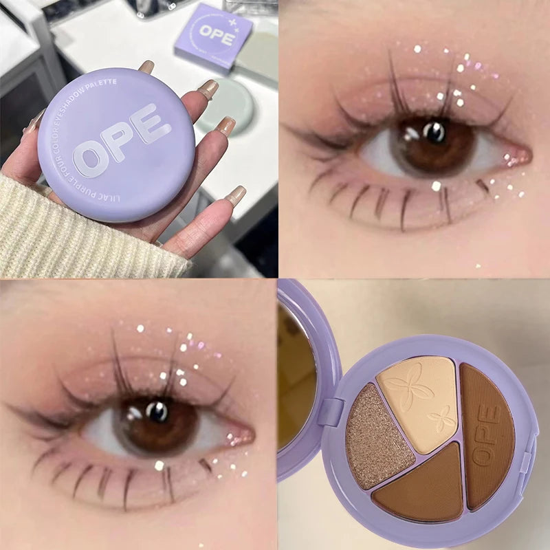 4-Color Earth Tone Eyeshadow Palette for Beginners
