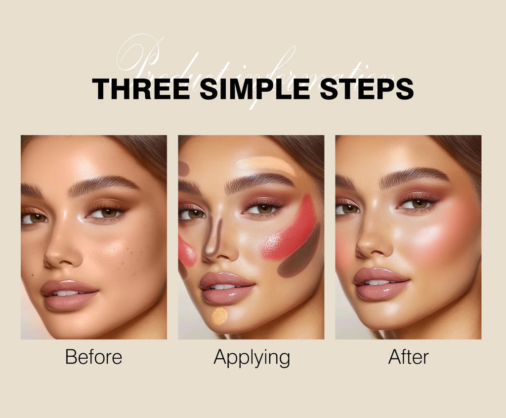 3-Piece Cream Contouring and Highlighting Makeup Stick Set