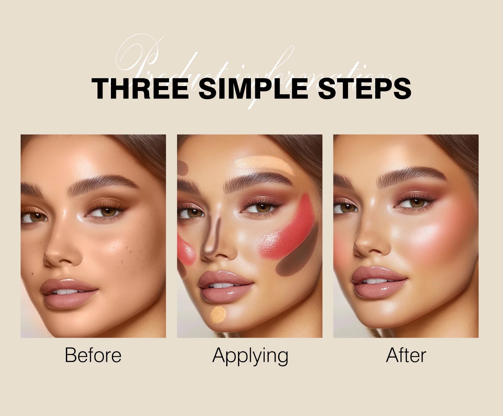 3-Piece Cream Contouring and Highlighting Makeup Stick Set