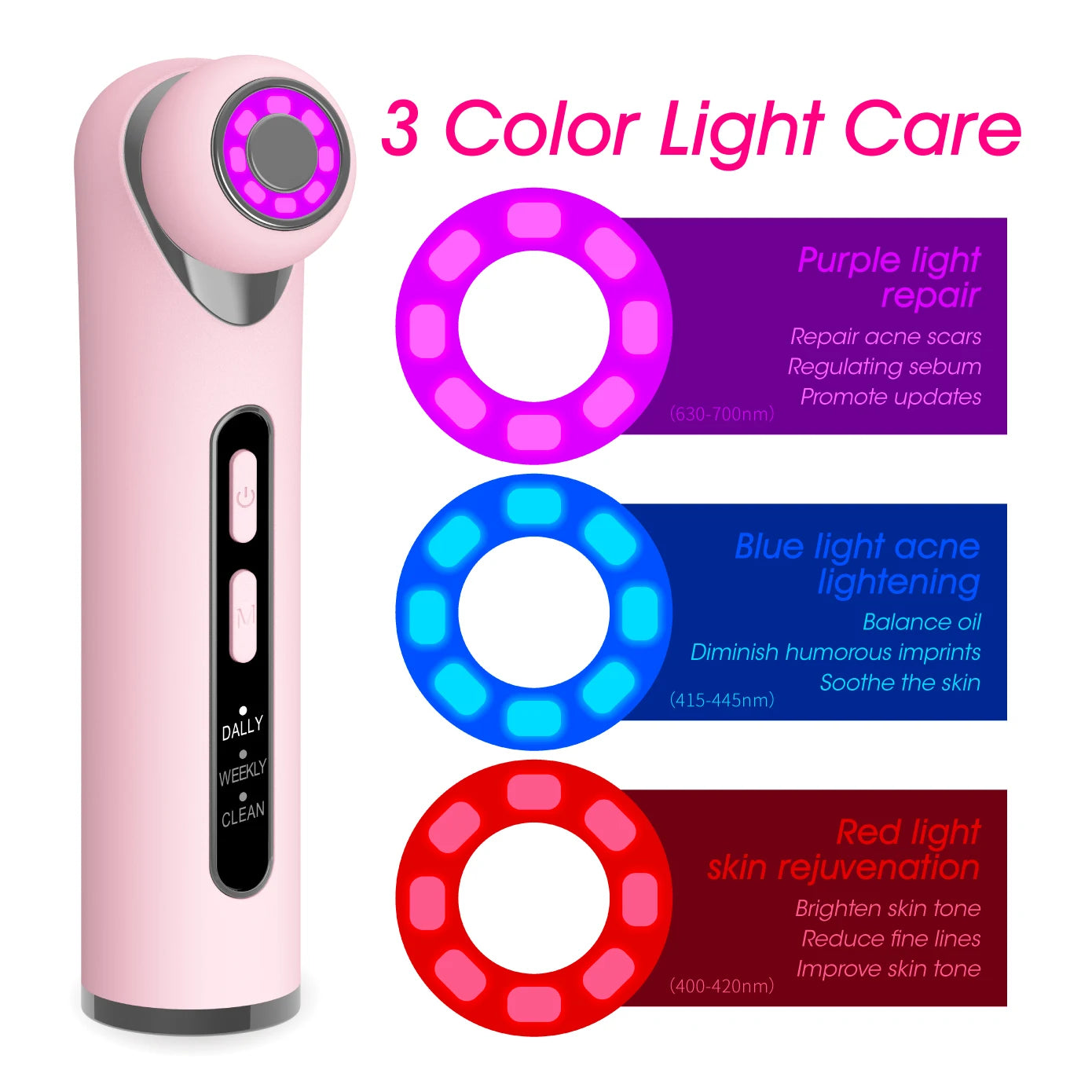3-in-1 LED Photon Eye and Facial Rejuvenation Wand - 3