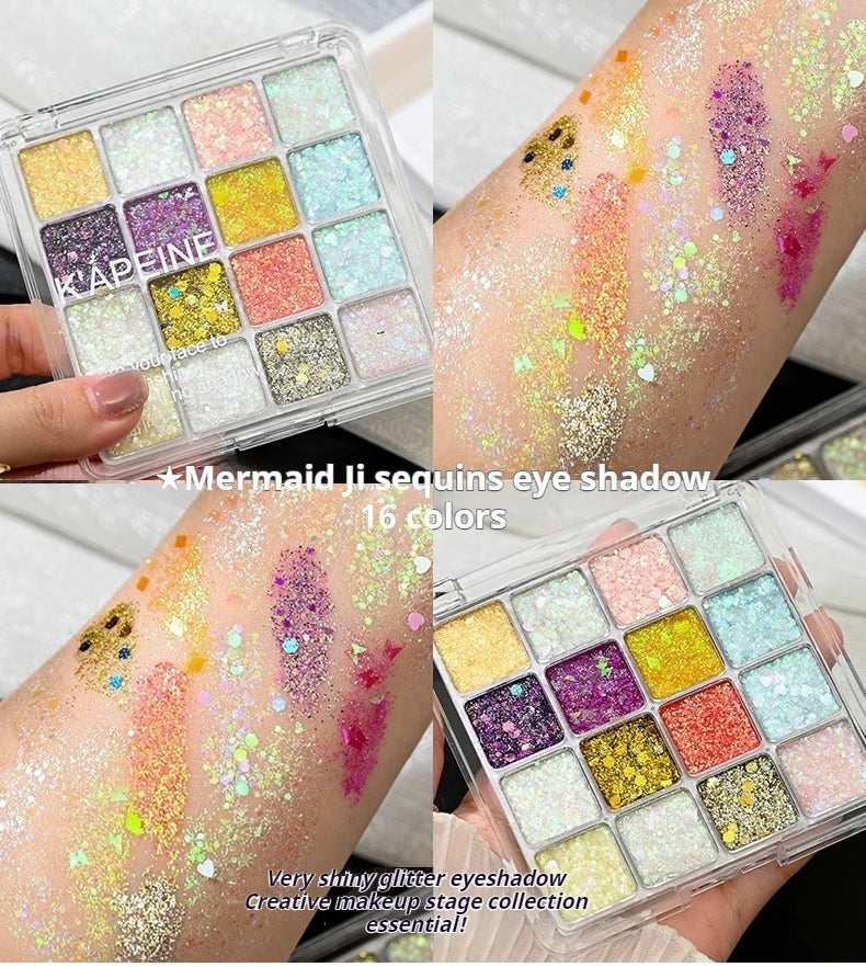 Glitter Sequin Eyeshadow Palette for Festivals and Parties
