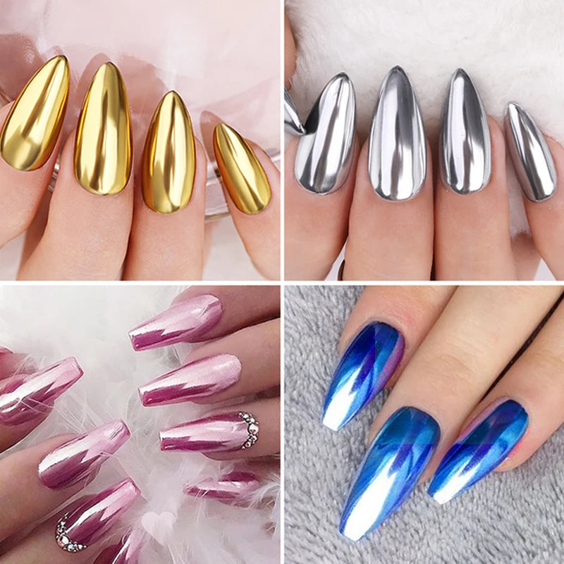 Chrome Mirror Effect Metallic Nail Art Glitter Powder