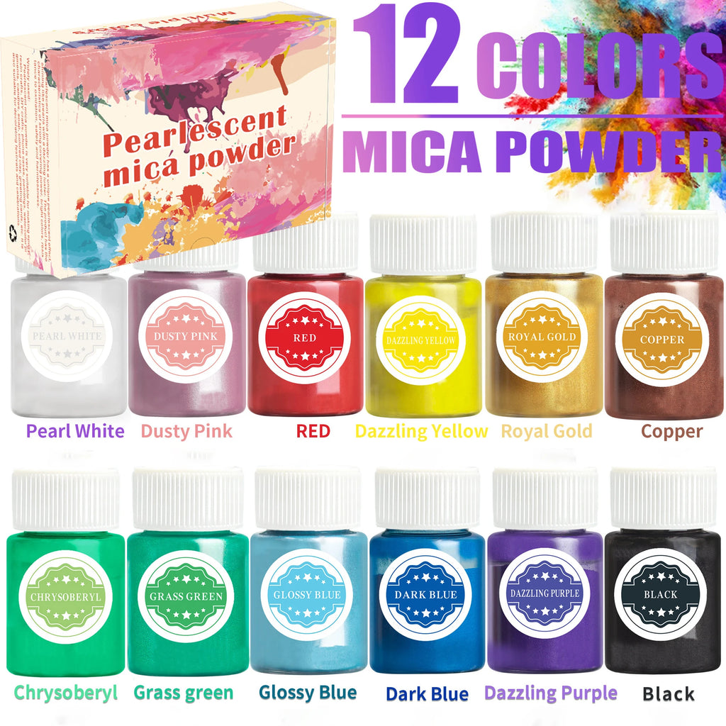 Pearl Mica Powder Pigment Set for Crafts and Resin Art