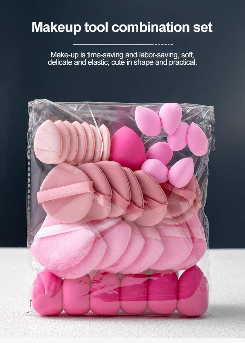 35-Piece Professional Makeup Applicator and Beauty Sponge Set