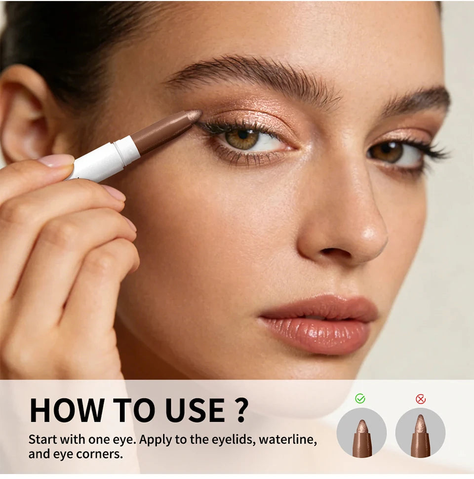 Waterproof Cream Eyeshadow Stick for Long-Lasting Eye Makeup