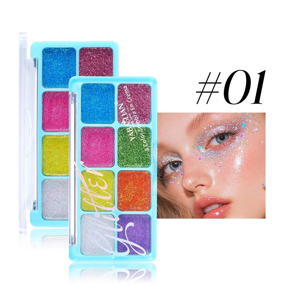 Chunky Glitter Eyeshadow Palette for Face and Body