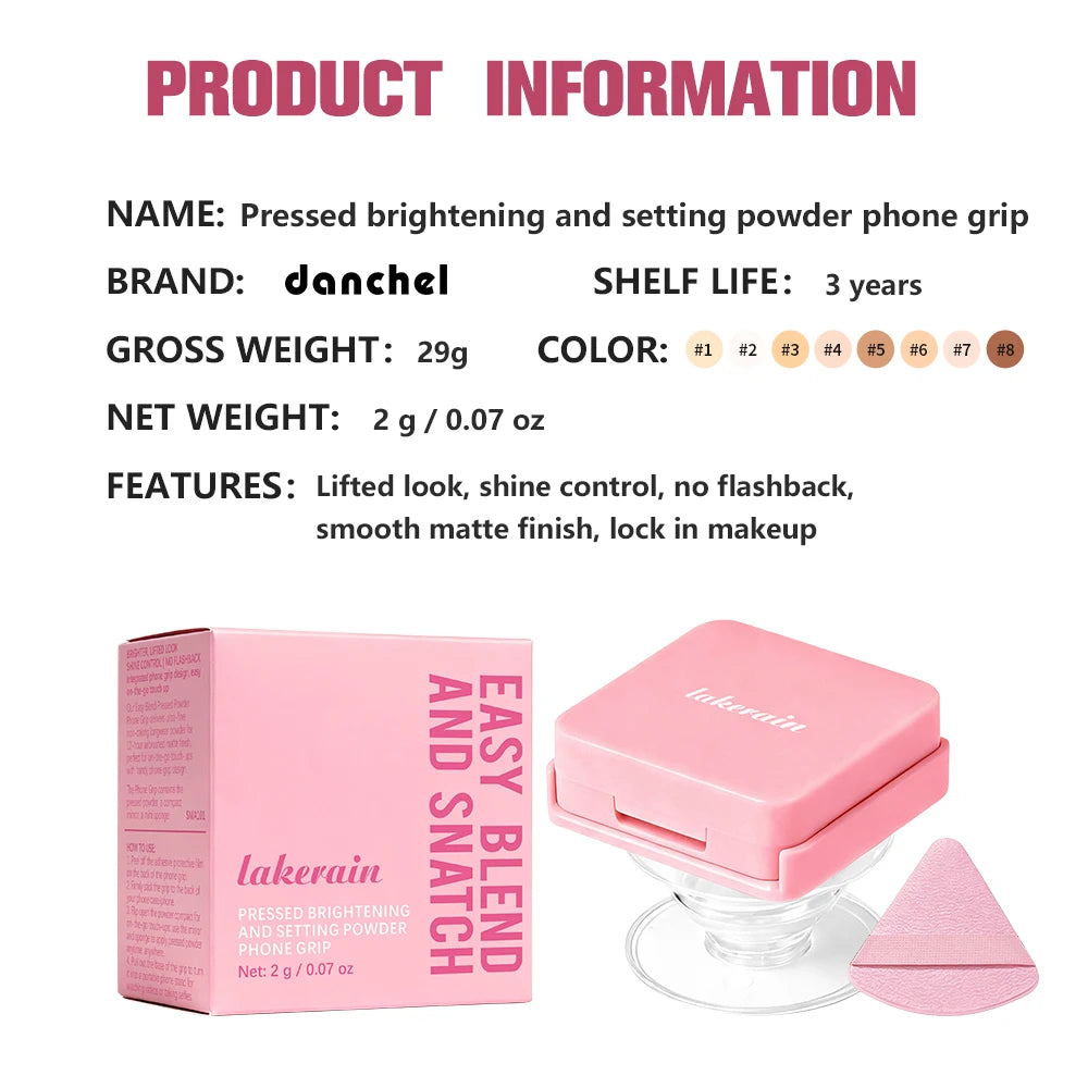 Oil-Control Pressed Powder Compact with Integrated Phone Grip - 15