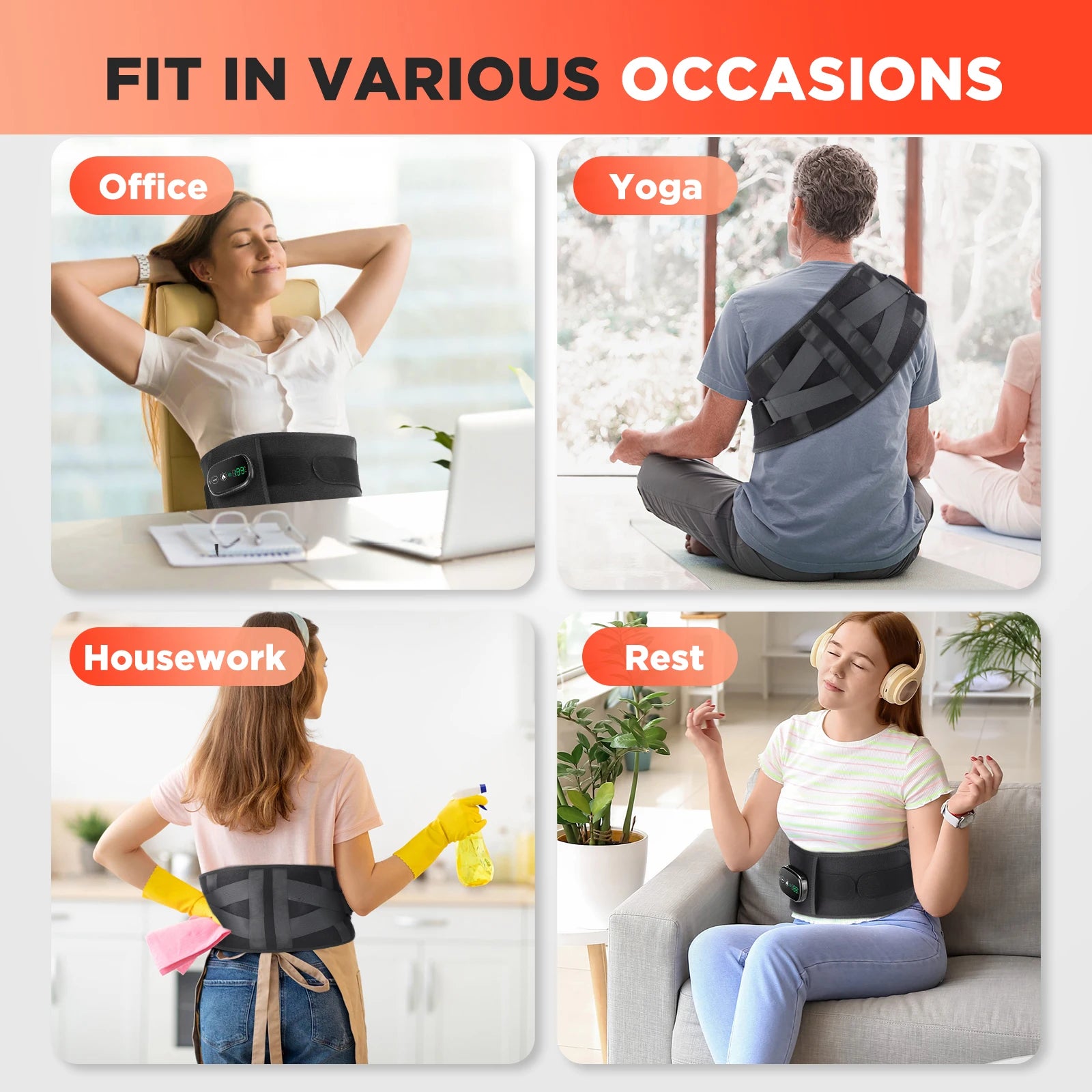 Heated Lower Back Support Massager Belt - 13