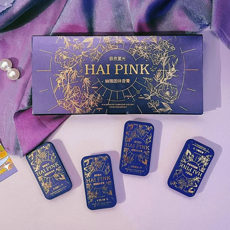 4-Piece Portable Solid Perfume Fragrance Gift Set