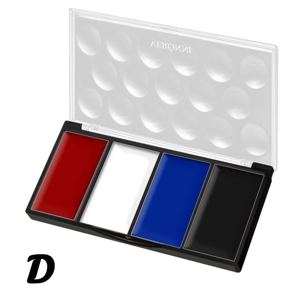 4-Color Professional Face and Body Paint Palette