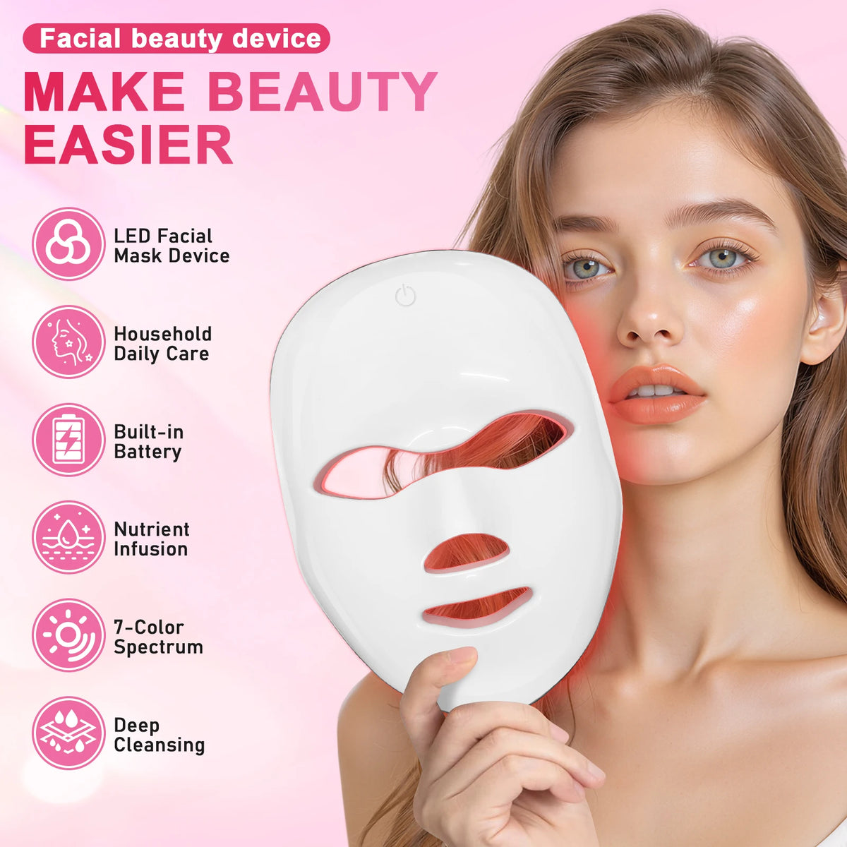 7-Color LED Photon Facial Mask for Skin Rejuvenation