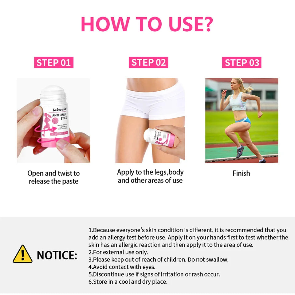 Anti-Chafe Friction Relief Balm for Skin Protection
