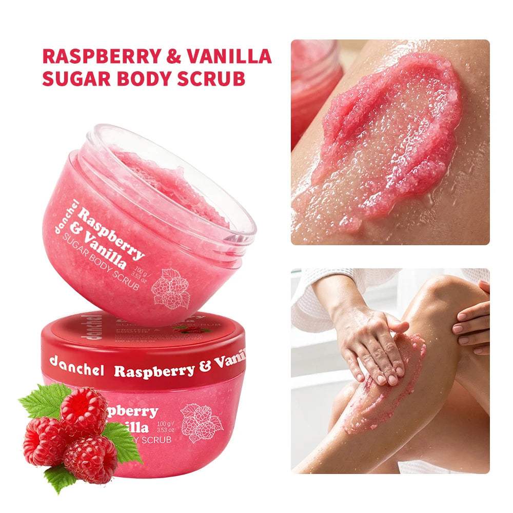 Raspberry Vanilla Sugar Body Scrub for Smooth Exfoliated Skin