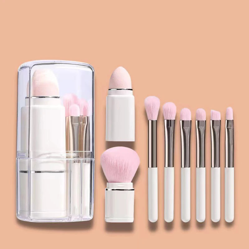 8-Piece Retractable Travel Makeup Brush Set