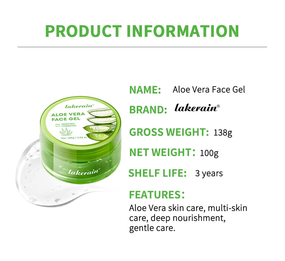Soothing Aloe Vera Moisturizing Gel for Face and Skin