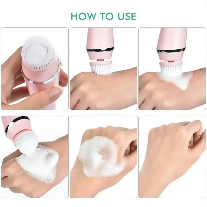 4-in-1 Electric Facial Cleansing Brush and Massager - 6