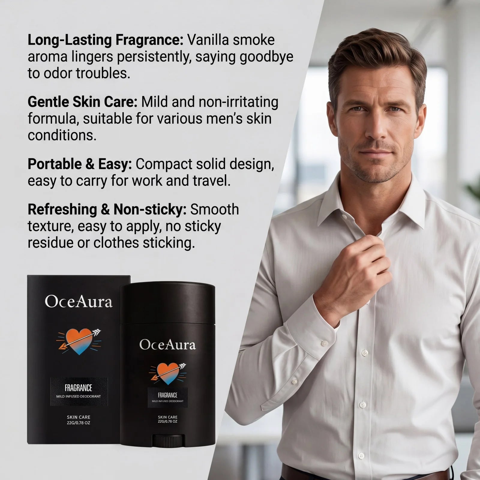 Long-Lasting Men's Natural Deodorant Stick - 11