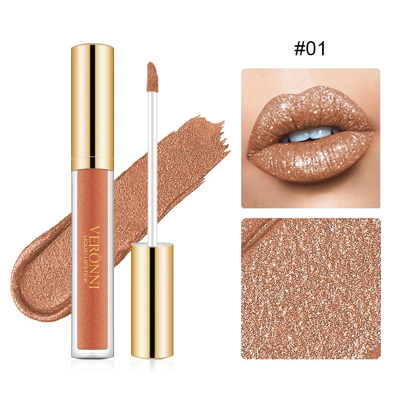 Shimmering Long-Lasting Waterproof Liquid Lipstick - 17