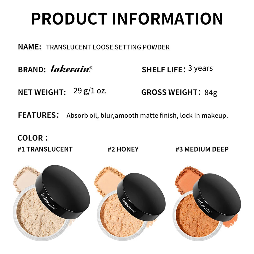 Translucent Matte Loose Setting Powder for Oil Control