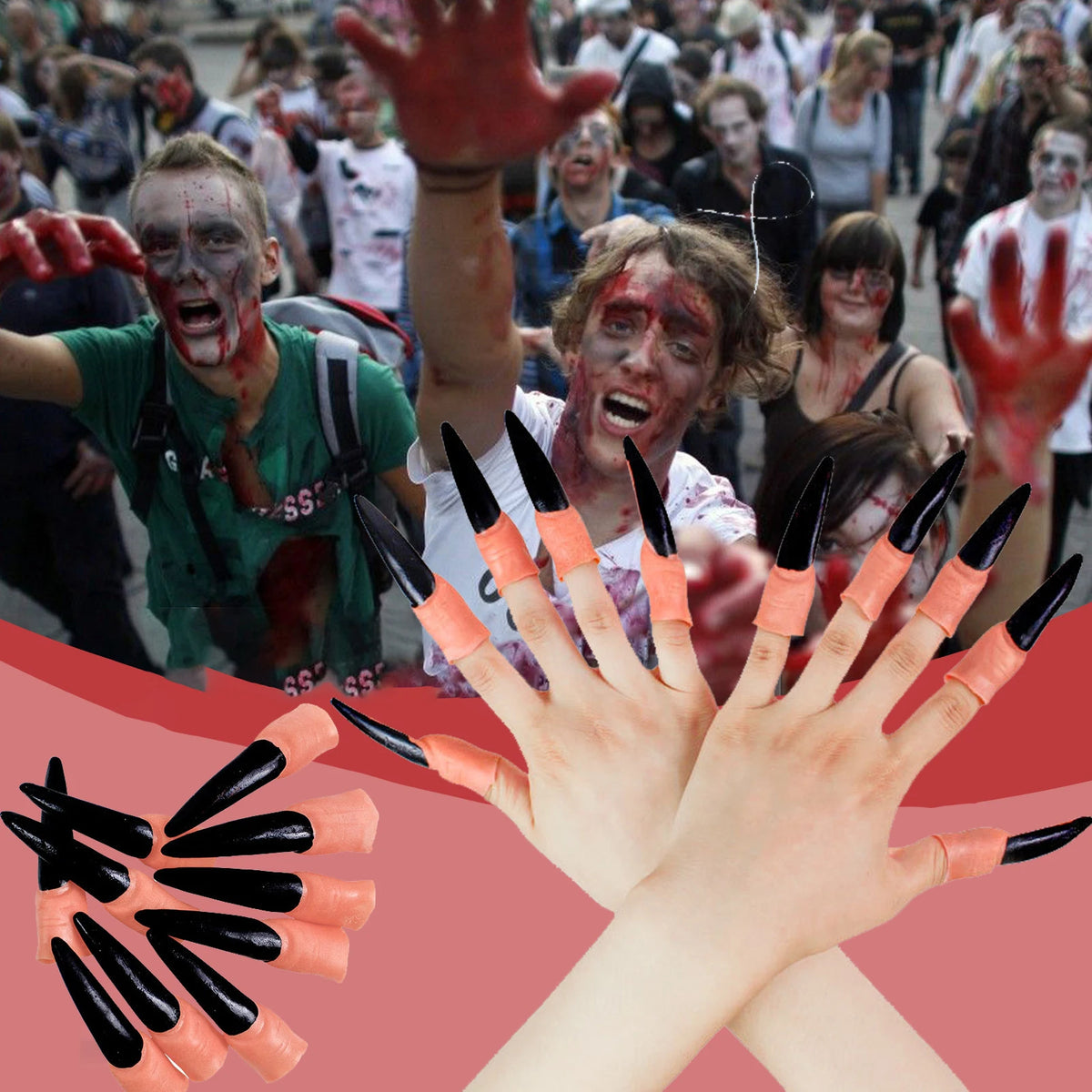 Scary Witch Claw Finger Nails for Halloween Costumes