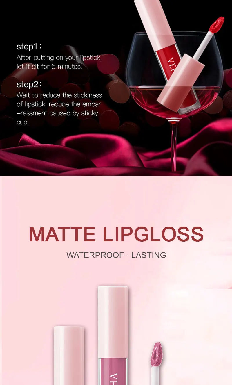 Long-Lasting Waterproof Matte Liquid Lipstick