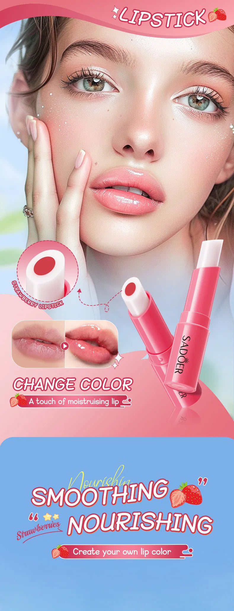 Color-Changing Fruit Moisturizing Lip Balm - 7