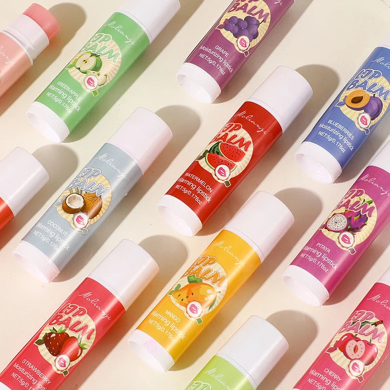 12-Piece Fruity Moisturizing Lip Balm Set for Dry Lips