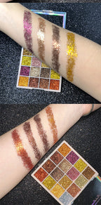 16-Color Glitter Sequin Eyeshadow Palette for Shimmer Makeup