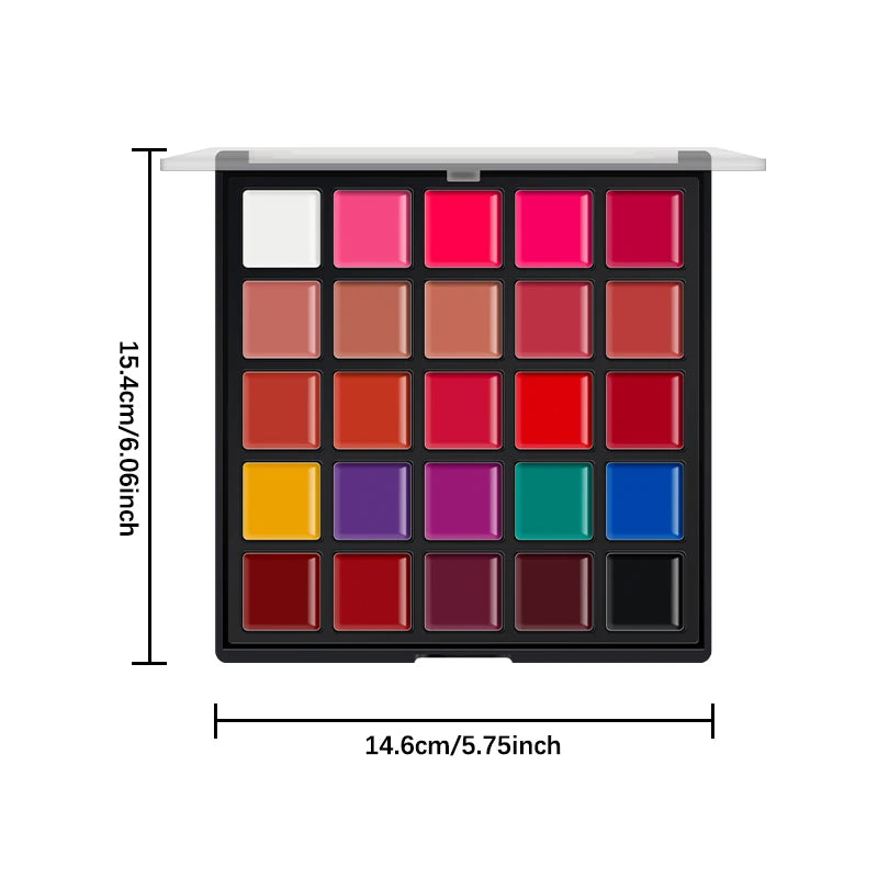 25-Shade Professional Moisturizing Lipstick and Lip Gloss Palette