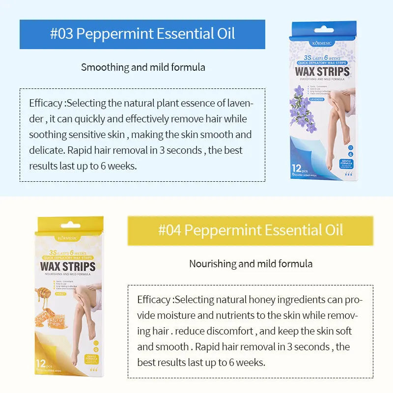 Pain-Free Cold Wax Hair Removal Strips for Smooth Skin