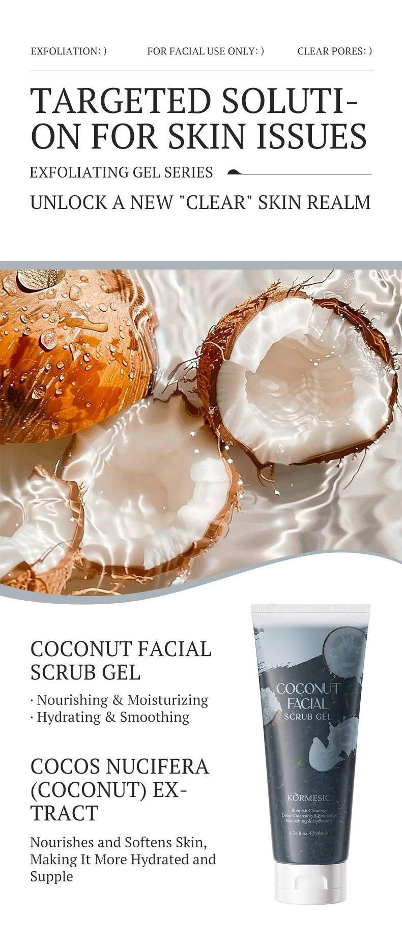 Gentle Exfoliating Facial Scrub Gel for Smooth Radiant Skin