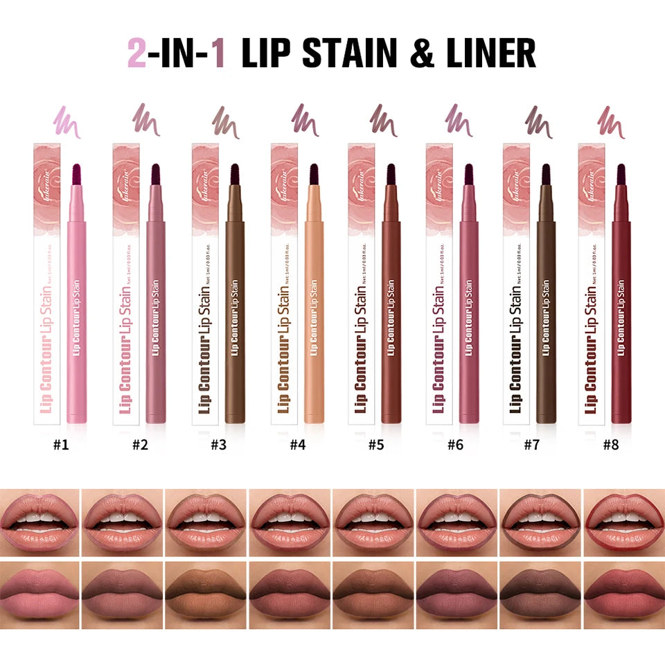 Dual-Sided Long-Lasting Lip Contour Stain and Liner