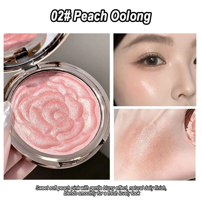Rose Embossed Shimmer Blush Powder