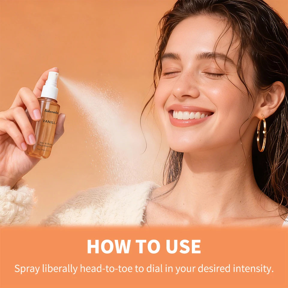 Long-Lasting Vanilla and Rose Hair and Body Fragrance Mist