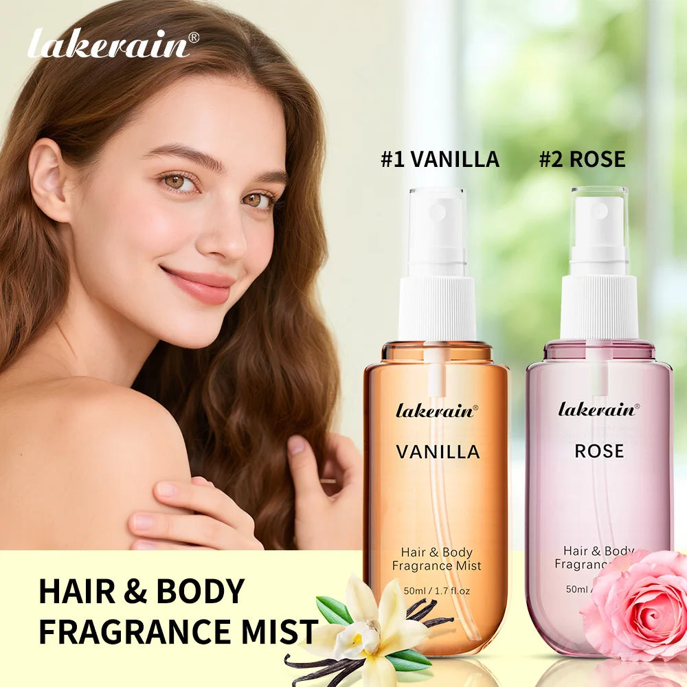 Long-Lasting Vanilla and Rose Hair and Body Fragrance Mist