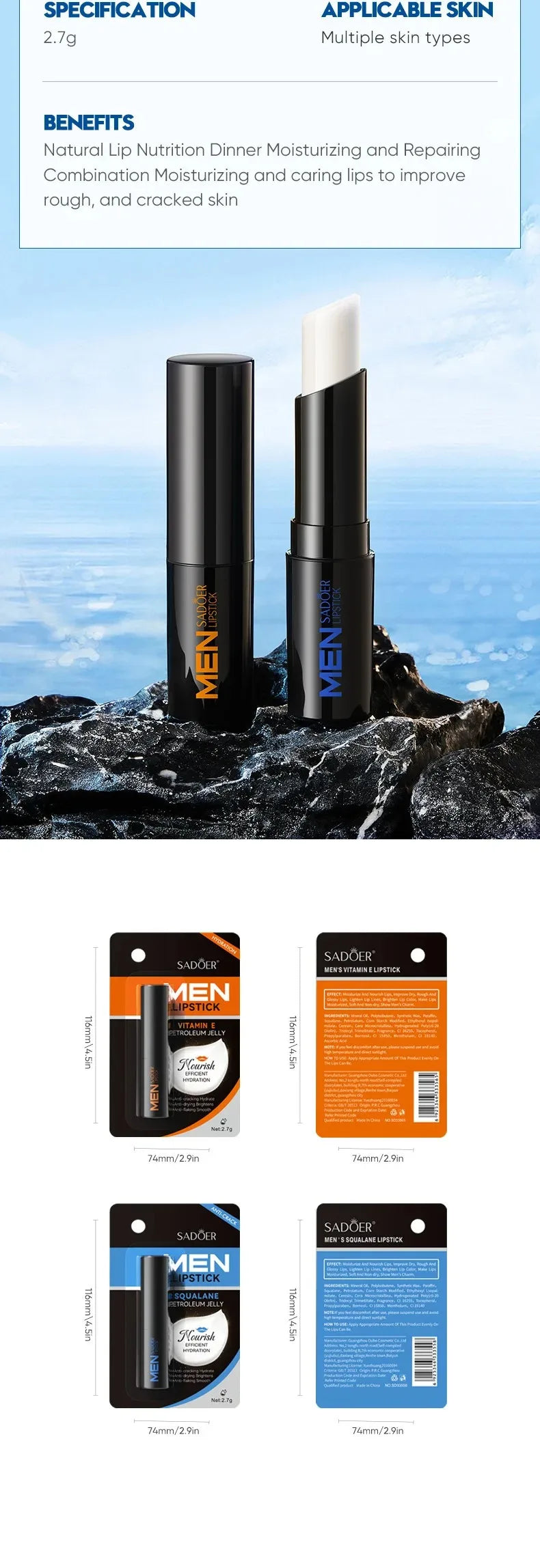Moisturizing Lip Repair Balm for Men