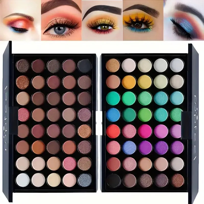 40-Color Professional Eyeshadow Palette with Makeup Brush Set - 7